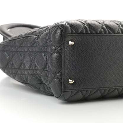 Christian Dior Grained Calfskin Cannage Medium Supple Lady Dior Black 9 of 11