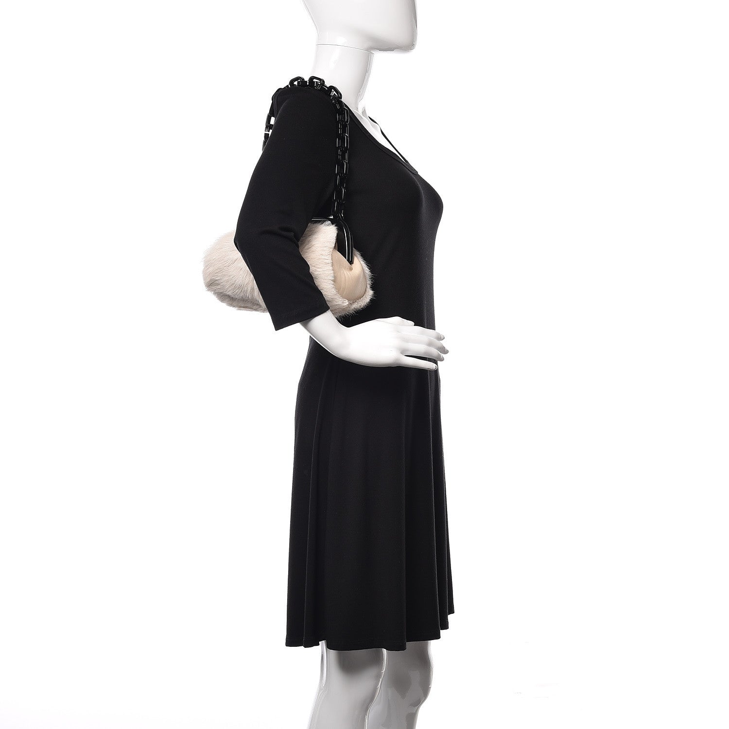 Chanel Rabbit Fur N°5 Frame Bag Beige 3 of 11