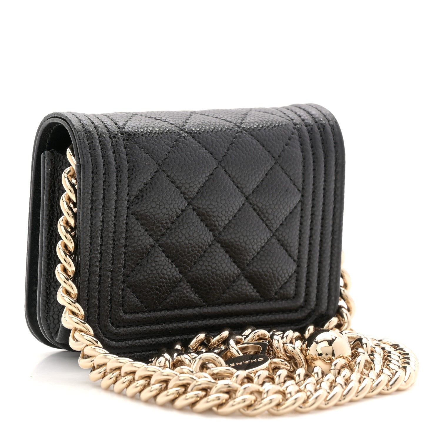 Chanel Caviar Quilted Boy Flap Waist Belt Bag Black 3 of 10