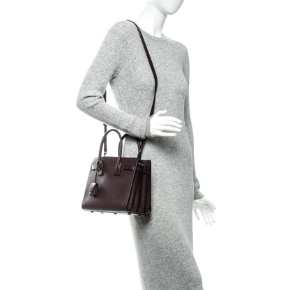 Saint Laurent Grained Calfskin Baby Sac De Jour Amaranto 2 of 6