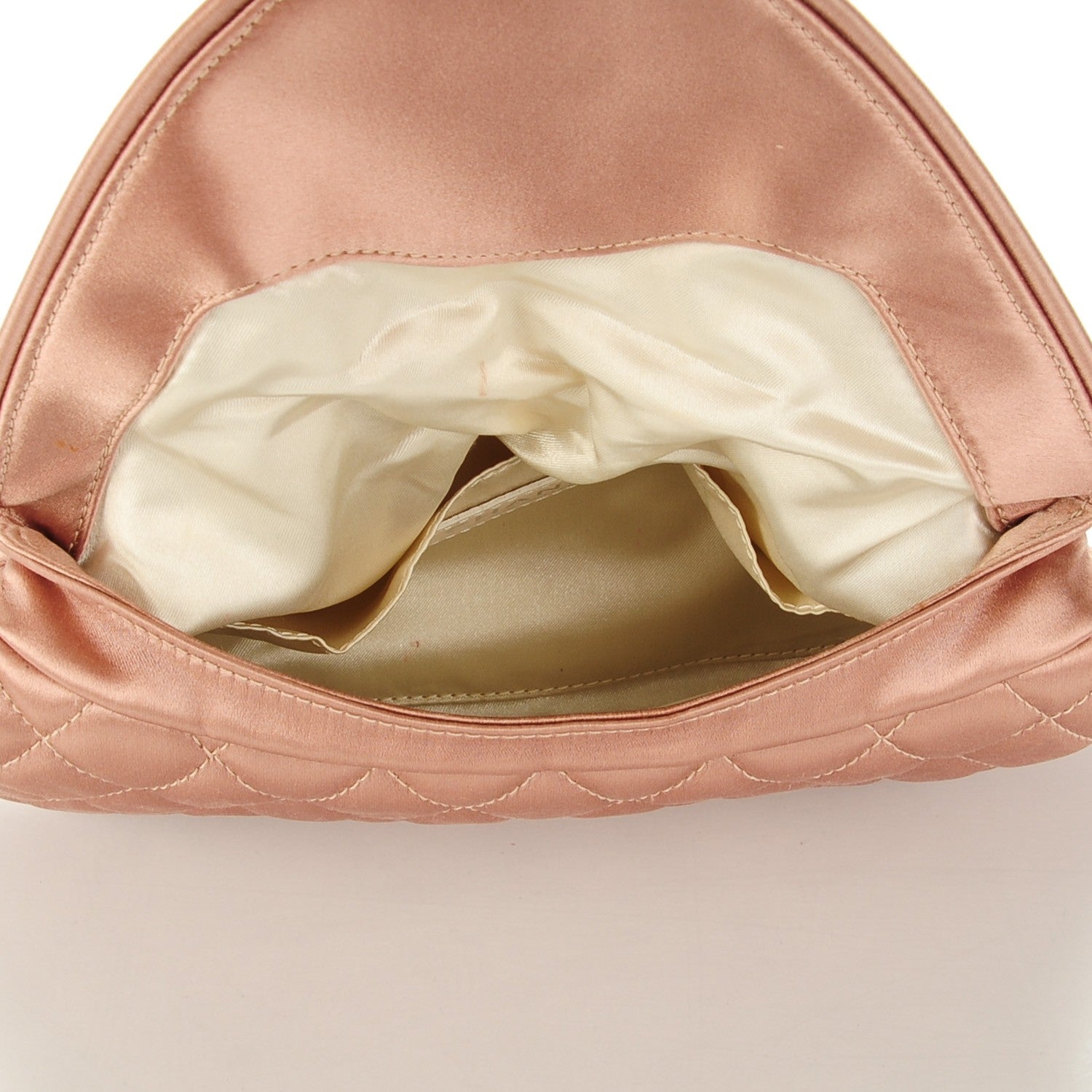 Chanel Satin Quilted Flap Clutch Pink 5 of 7