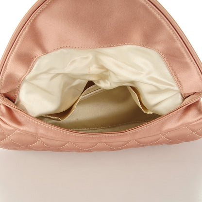Chanel Satin Quilted Flap Clutch Pink 5 of 7