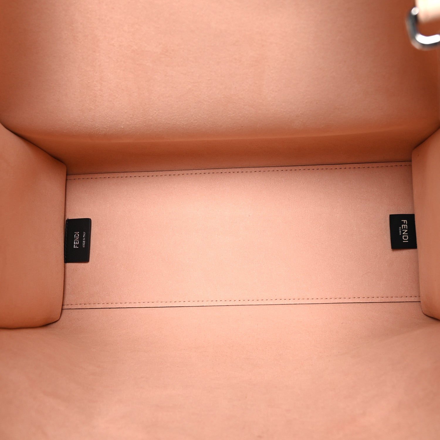 Fendi Vitello Cher Plexiglass Logo Debossed Medium Fendi Sunshine Shopper Tote Light Rose 5 of 8