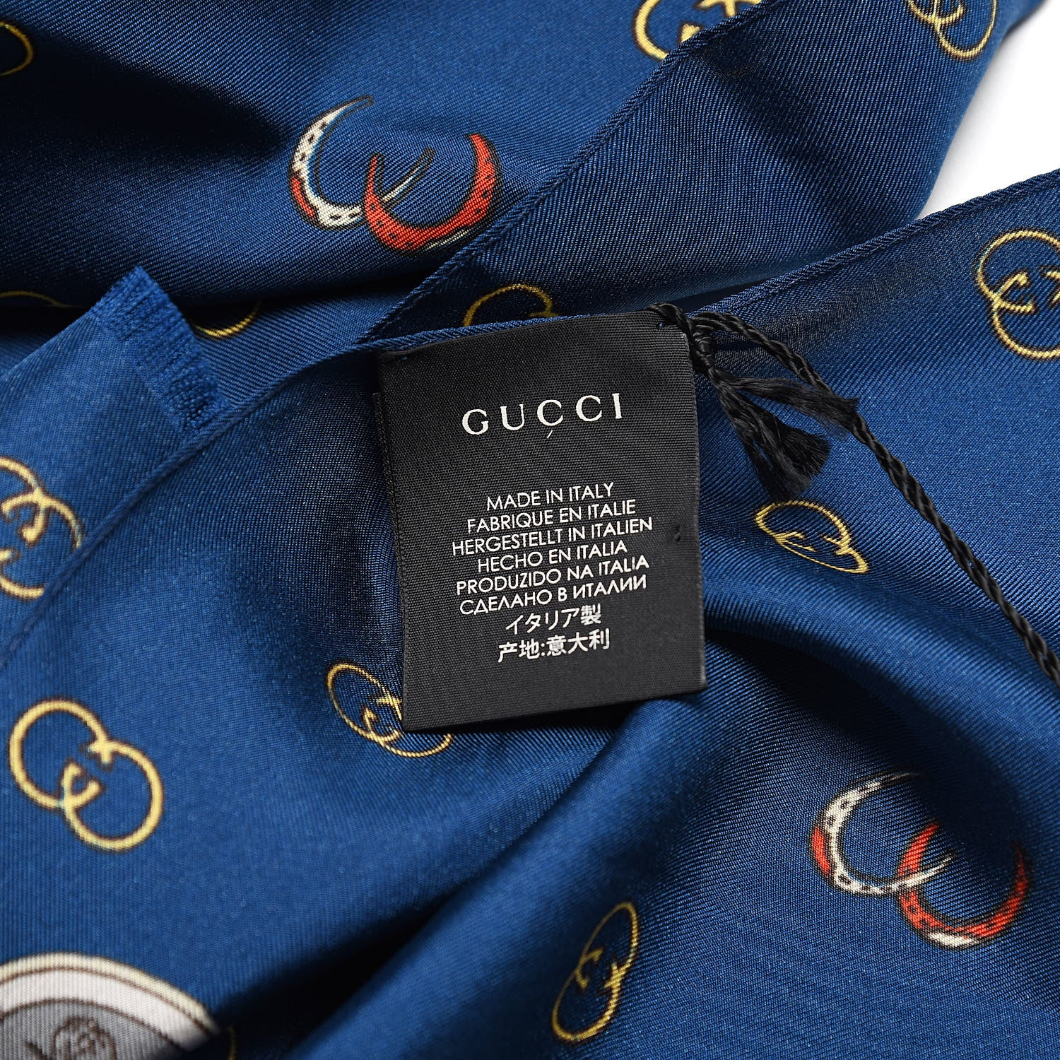 Gucci Silk Twill GG Horseshoe Blue 4 of 4