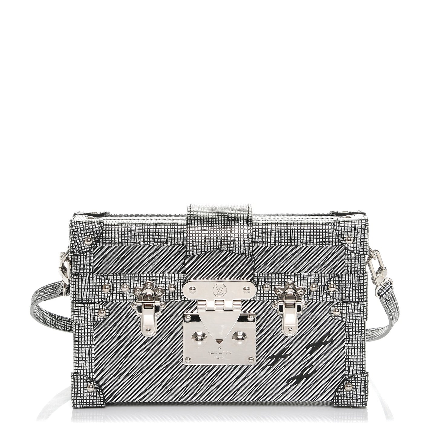 Metallic Epi Petite Malle Black Silver