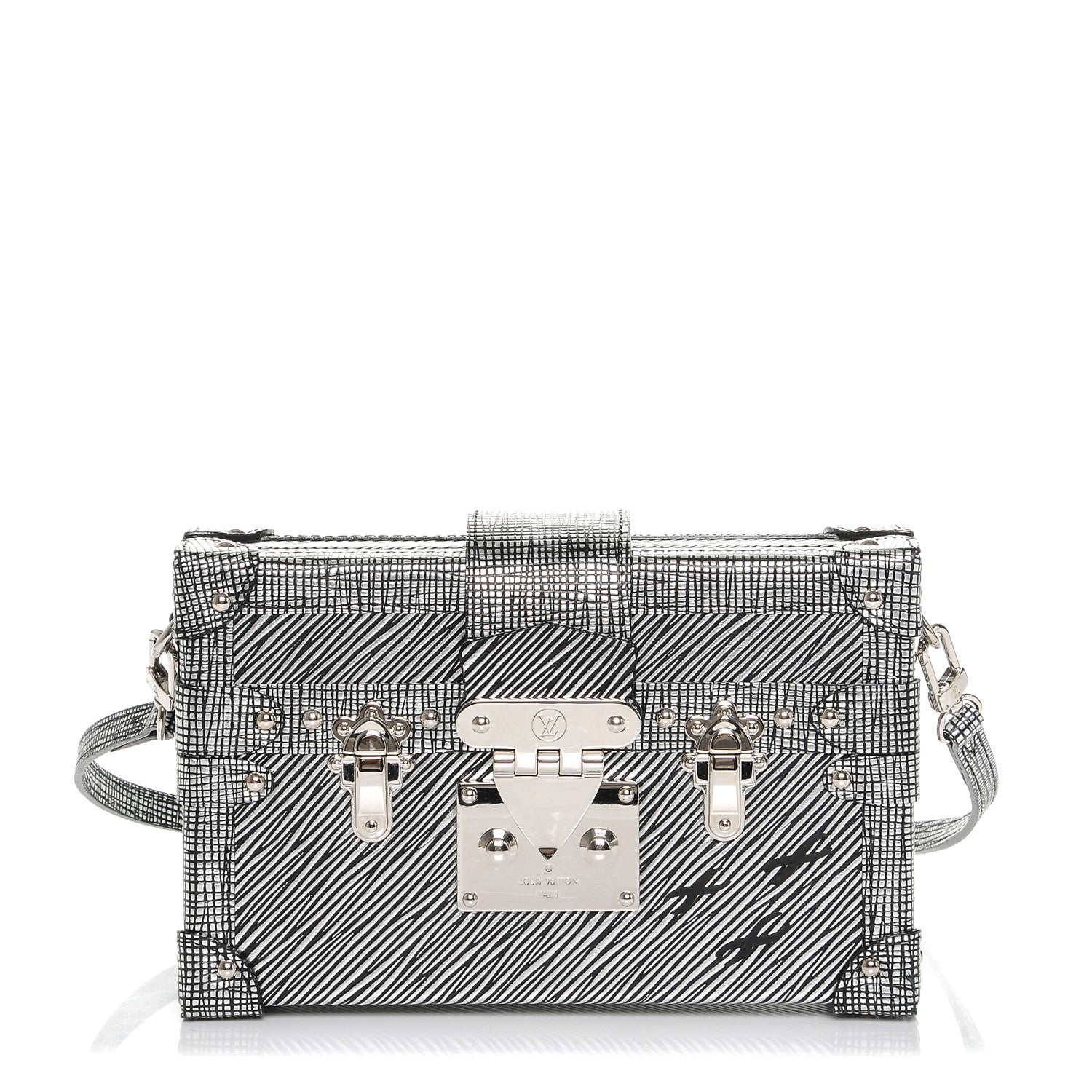 Louis Vuitton Metallic Epi Petite Malle Black Silver 1 of 6