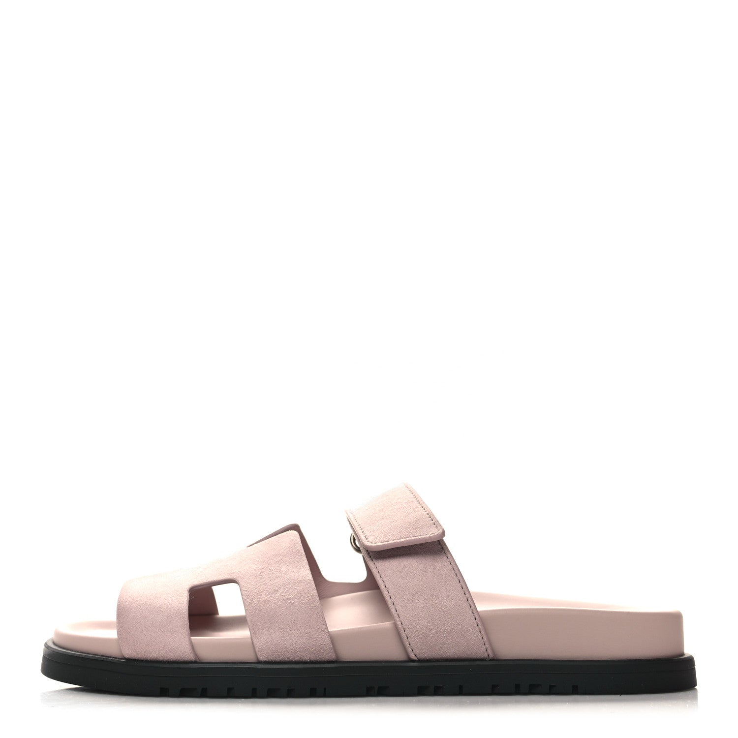 Hermes Suede Goatskin Womens Chypre Sandals 38 Rose Porcelaine 1 of 9