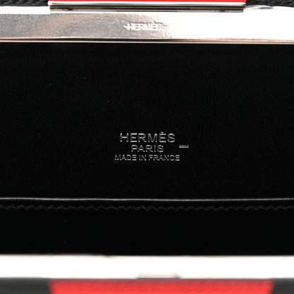 Hermes Veau Monsieur Lizard Ostrich Spaceship Sac A Malice Black Multicolor 6 of 13