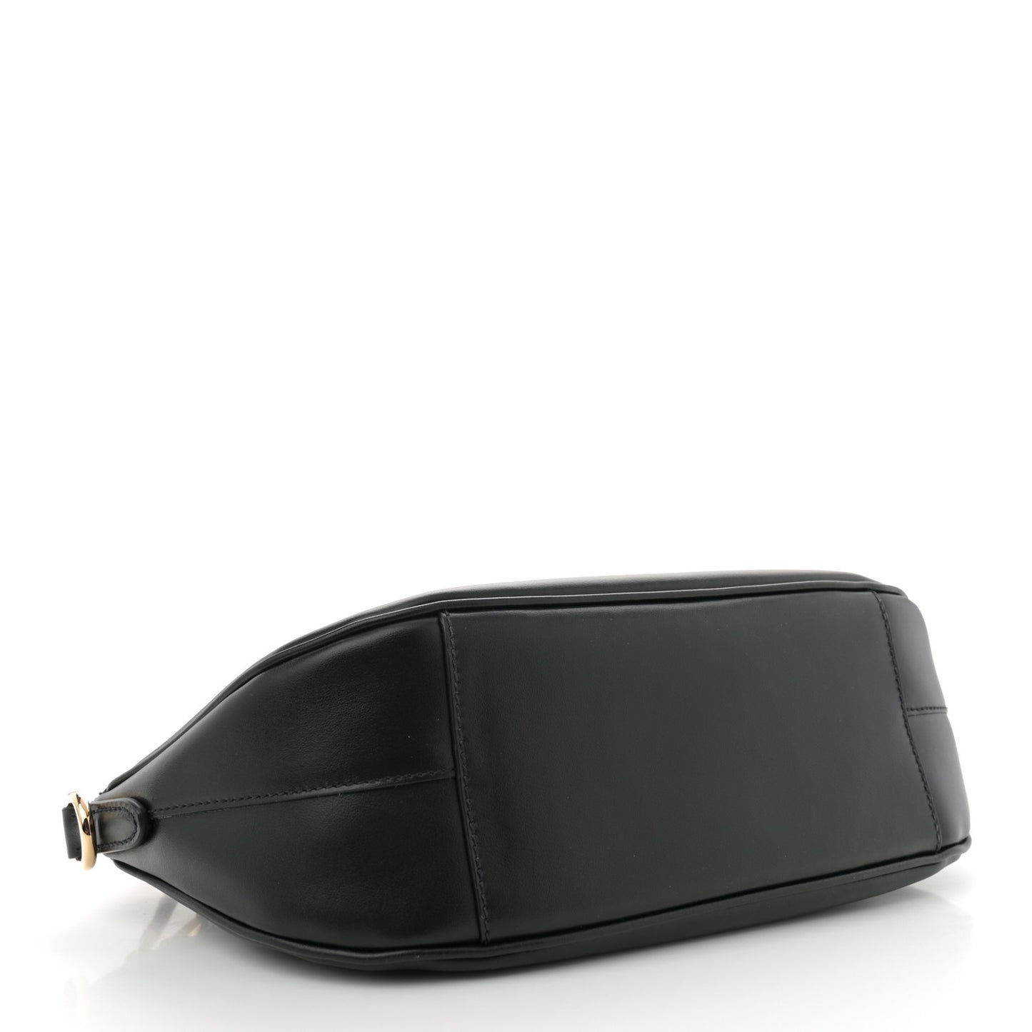 City Calf Small Triangle Shoulder Bag Black