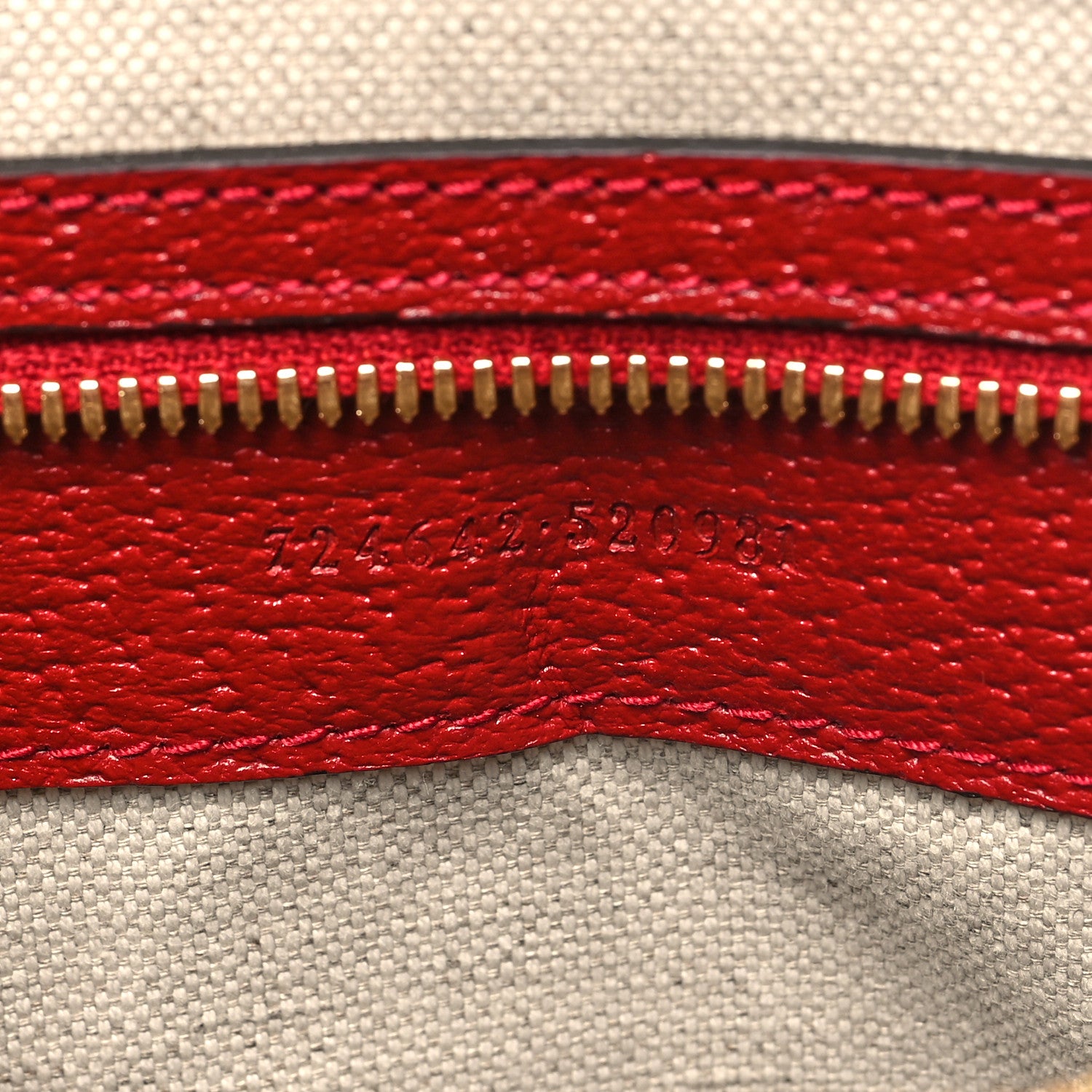 Gucci Textured Dollar Calfskin Web Medium Savoy Duffle Bag Red 7 of 10