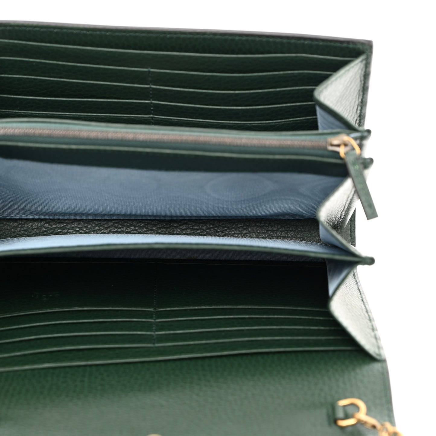Calfskin Garden Dionysus Chain Wallet Emerald