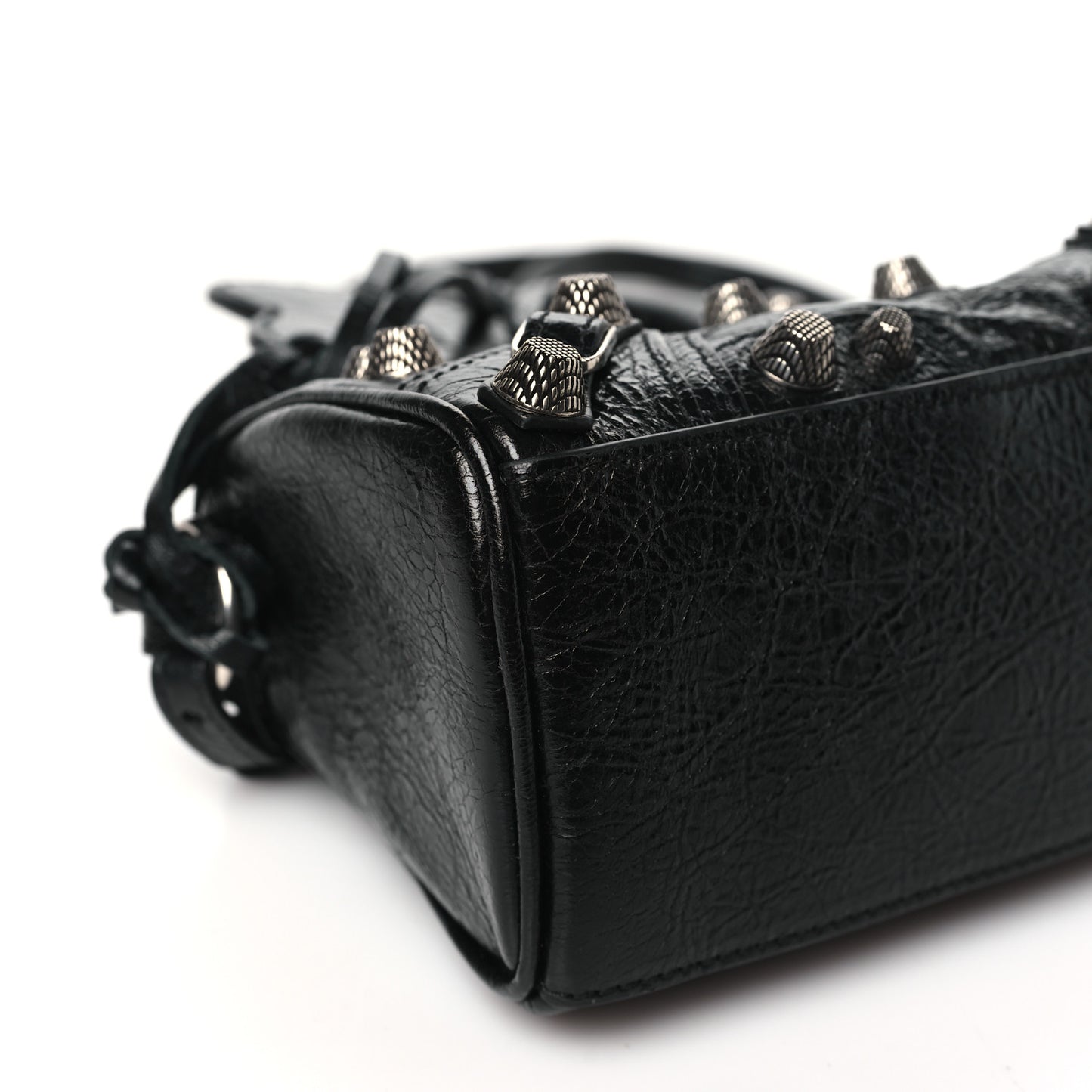 Agneau Arena Crystal Neo Nano Cagole Handbag Black