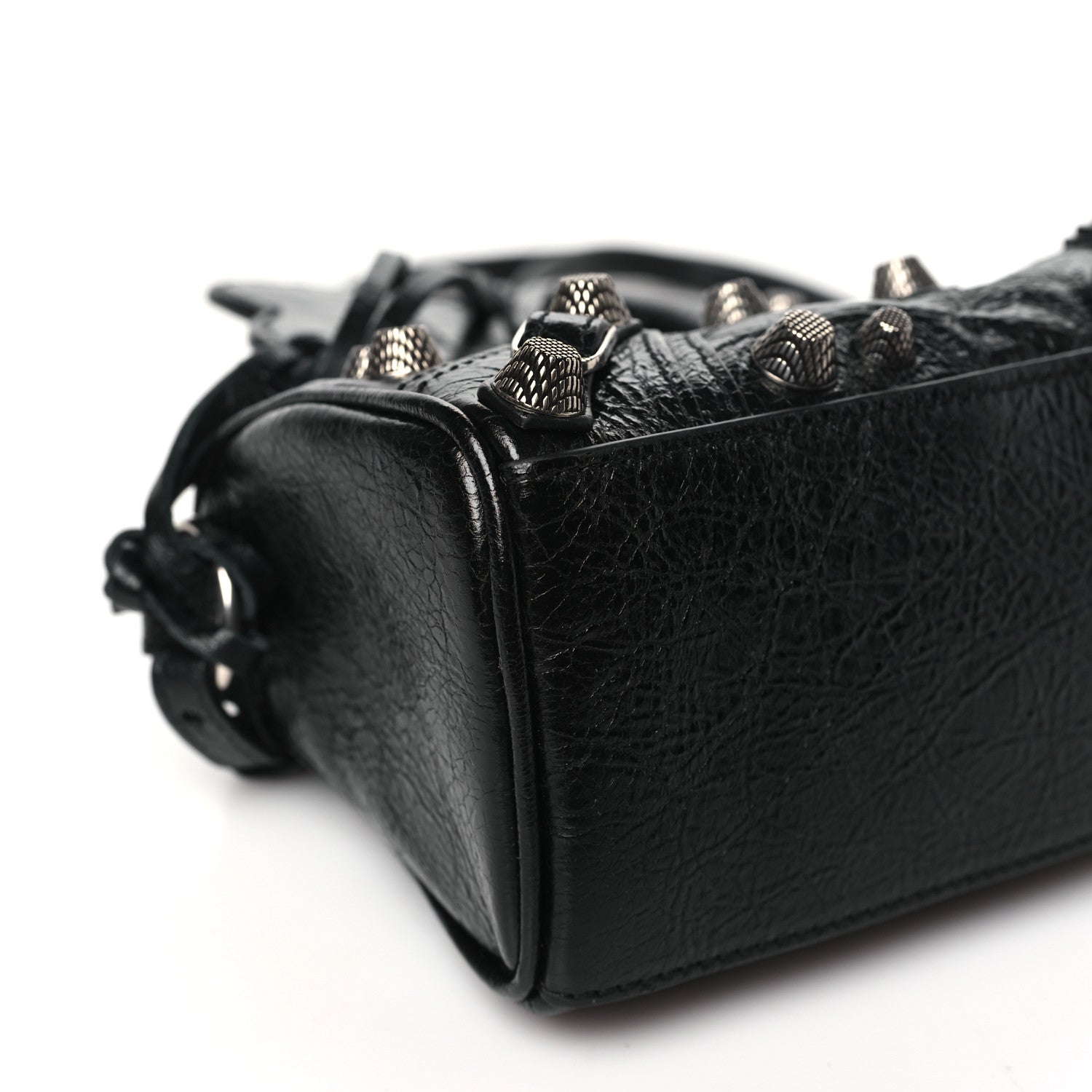 Balenciaga Agneau Arena Crystal Neo Nano Cagole Handbag Black 10 of 12