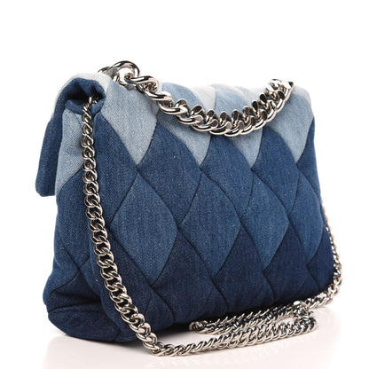 Stella McCartney Eco Denim Diamond Quilted Small Beckett Shoulder Bag Blue 3 of 9