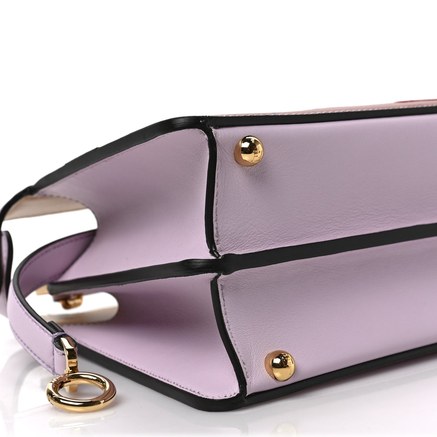 Vitello Seta Shiny Nappa Dancing Girls Inlay Small Peekaboo I SEE U Satchel Anemone Multicolor