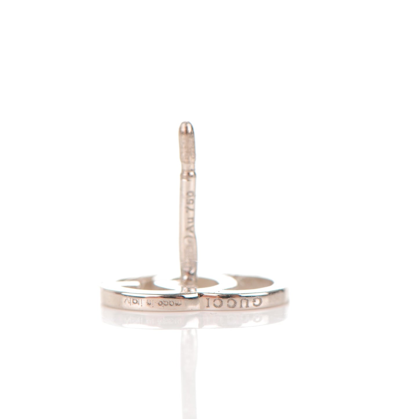 18K White Gold GG Tissue Stud Earrings