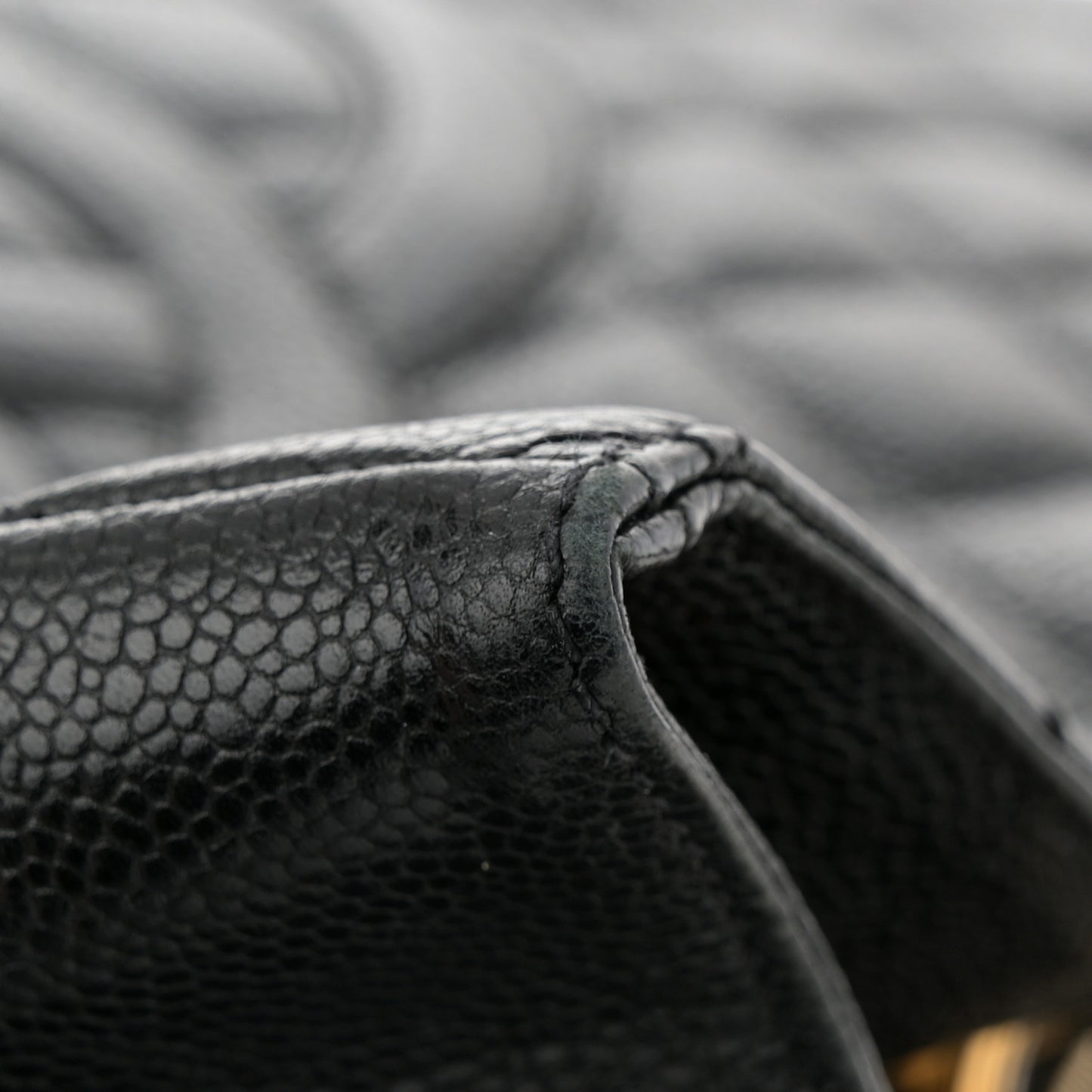 Caviar Quilted Grand Shopping Tote GST Black