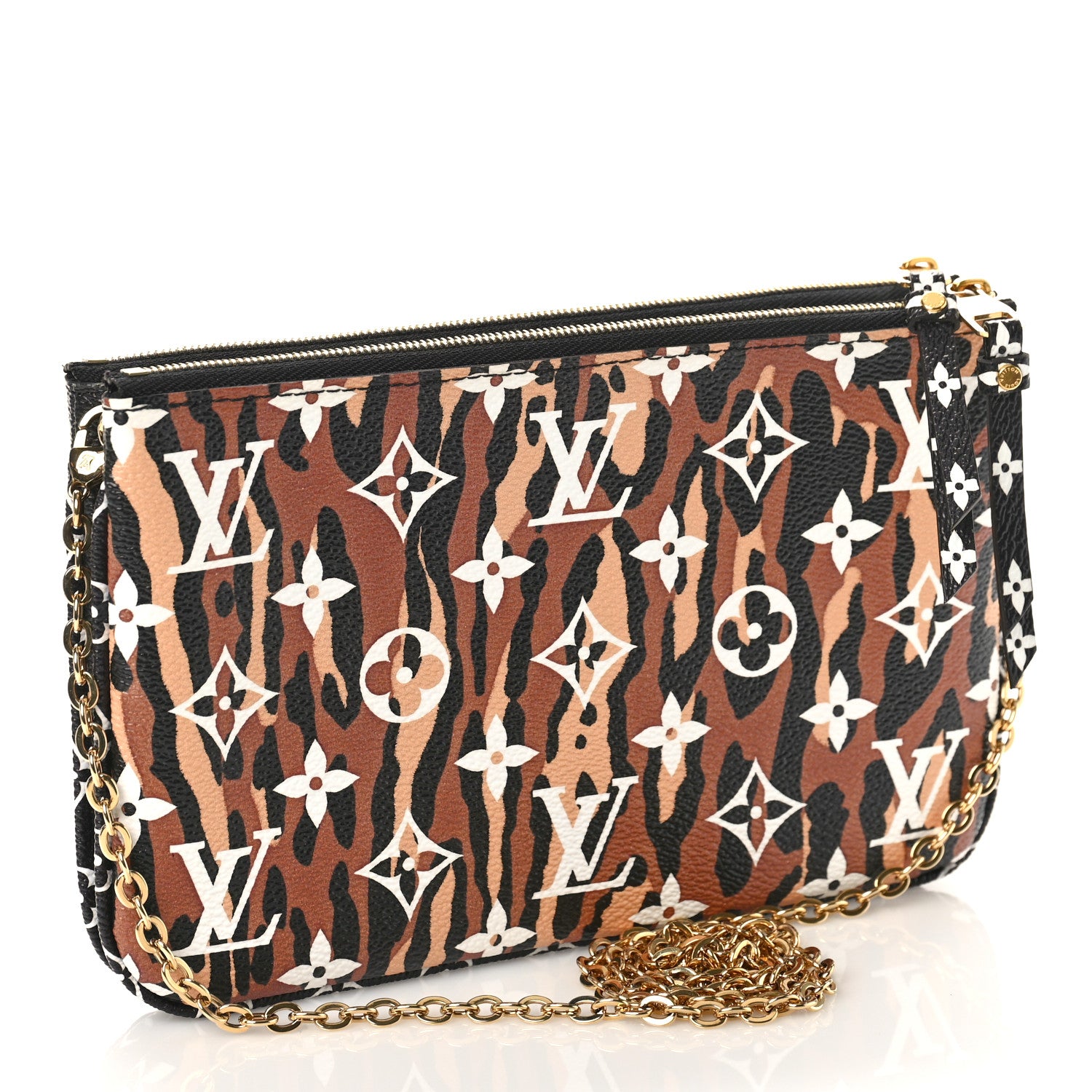 Louis Vuitton Monogram Giant Jungle Pochette Double Zip Black 3 of 8