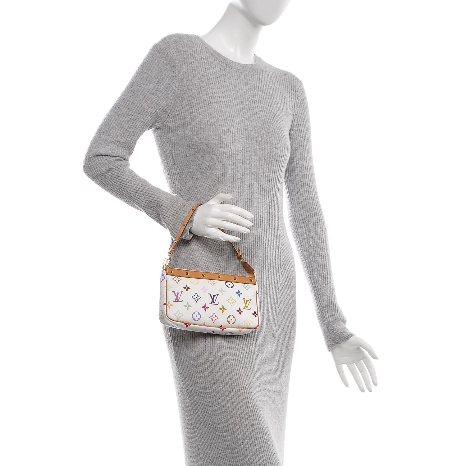 Louis Vuitton Monogram Multicolor Pochette Accessories White 2 of 6