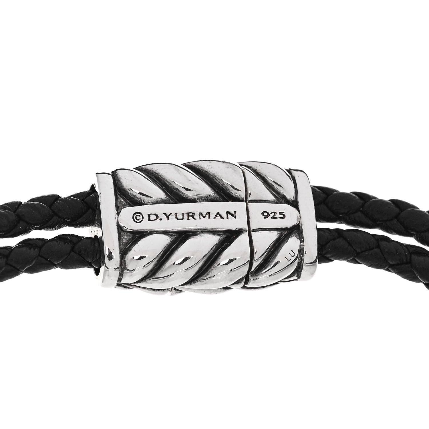 David Yurman Sterling Silver Leather Black Onyx Exotic Stone Cross Bracelet 3 of 3
