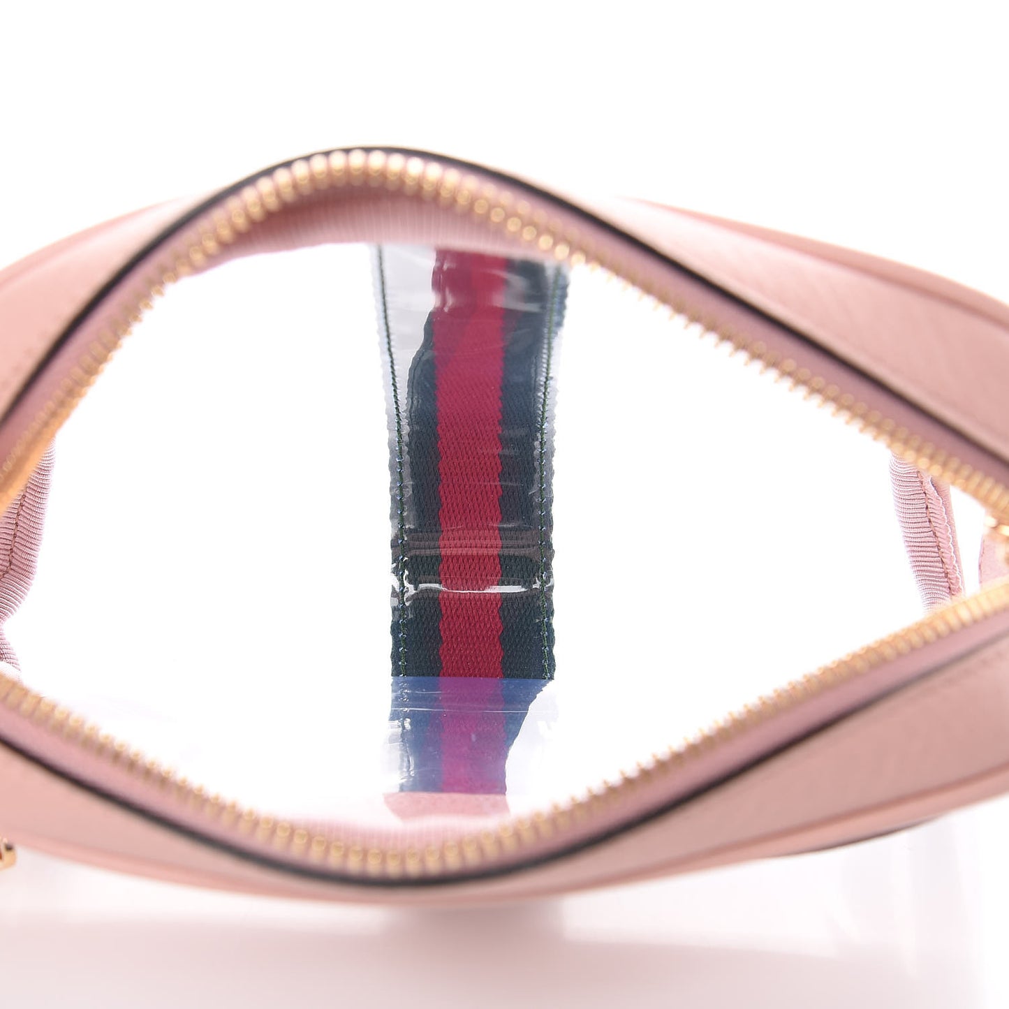 Vinyl Web Mini Ophidia Transparent Shoulder Bag Perfect Pink