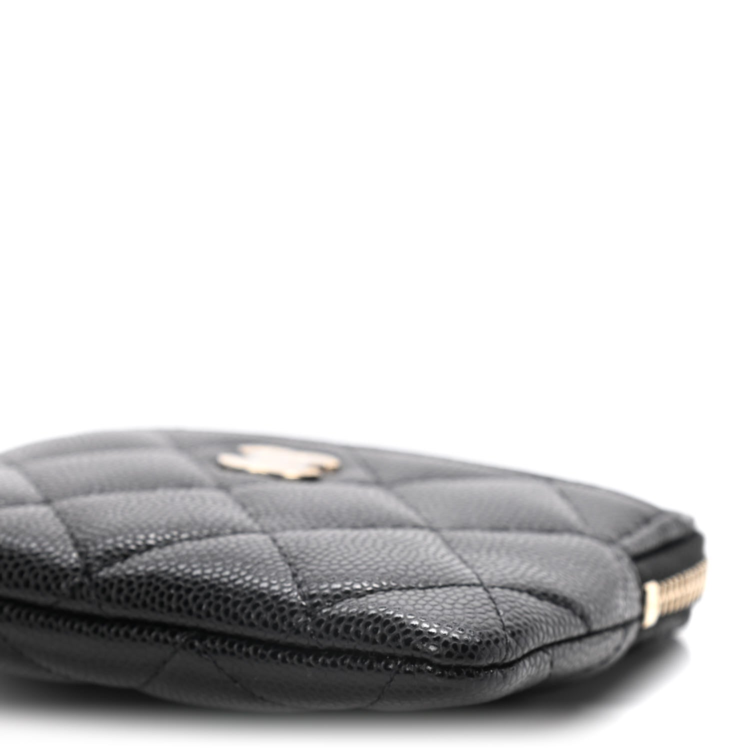 Chanel Caviar Quilted Zip Card Holder Wallet Black 9 of 10