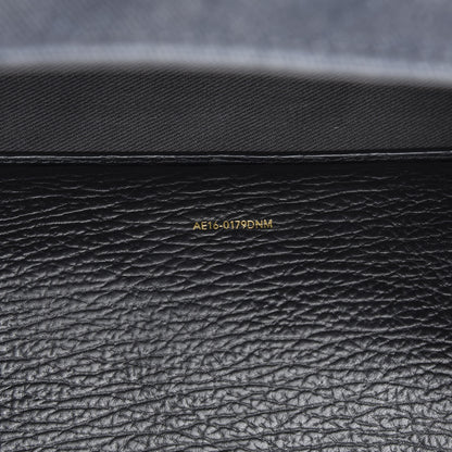 3.1 Phillip Lim 3.1 Textured Calfskin Denim Medium Pashli Satchel Black 6 of 8