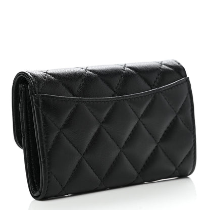 Chanel Lambskin Quilted Flap Card Holder Wallet Black 3 of 9