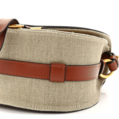 Chloe Linen Calfskin Small Marcie Saddle Bag Sepia Brown 9 of 9