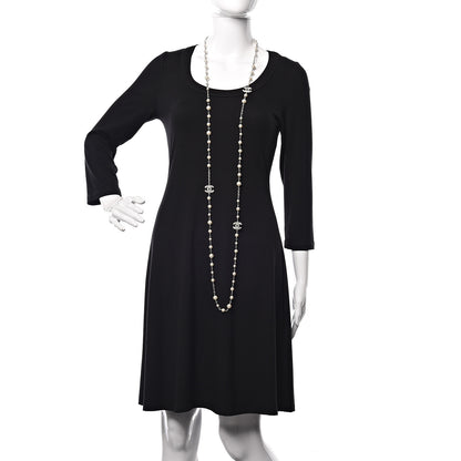 Chanel Pearl Baguette CC Long Necklace Silver 2 of 8