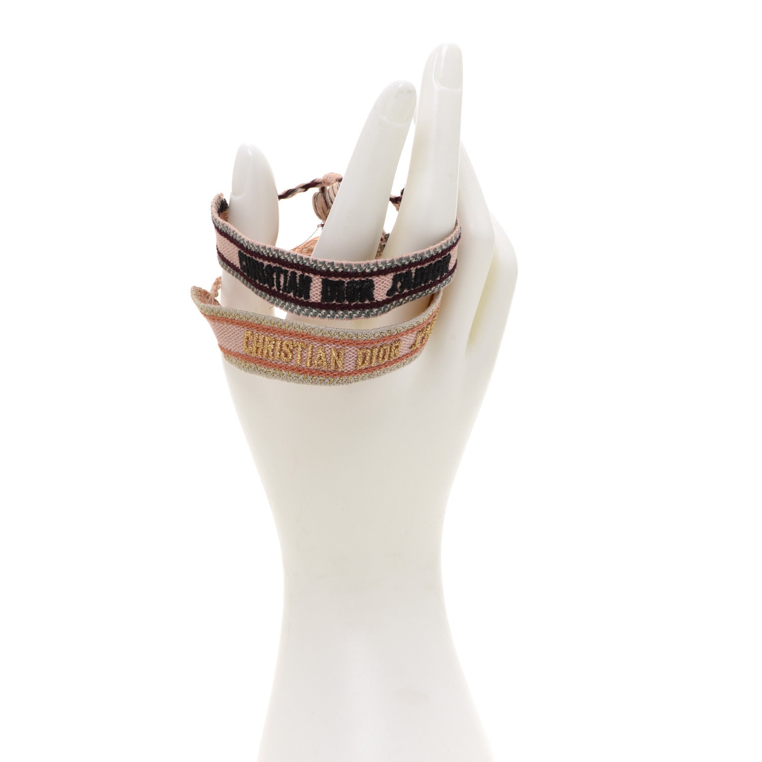 Christian Dior Woven Cotton J'Adior Friendship Bracelet Set Nude 2 of 4