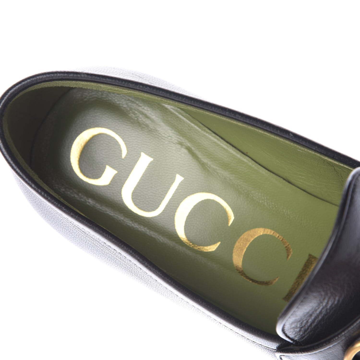 Gucci Goatskin Houdan Mid Heel Platform Loafers 37 Black 8 of 13