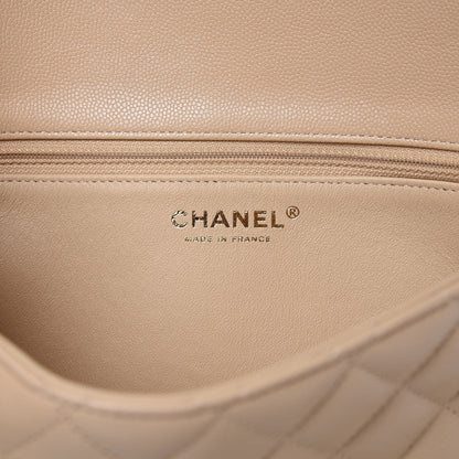 Chanel Caviar Quilted Flap Clutch Beige 6 of 8