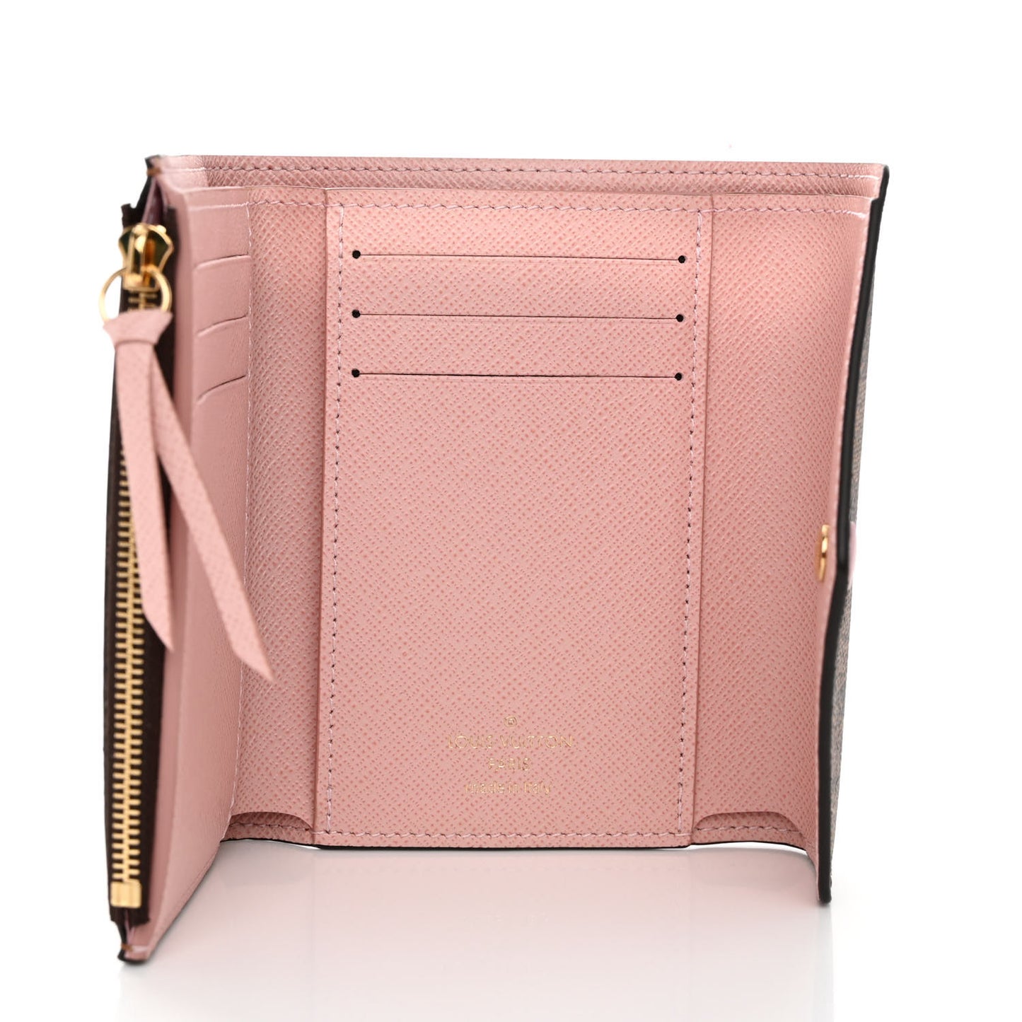 Damier Ebene Victorine Wallet Rose Ballerine