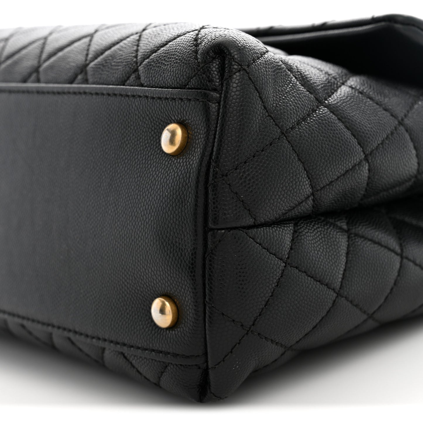 Caviar Quilted Medium Coco Handle Flap Black
