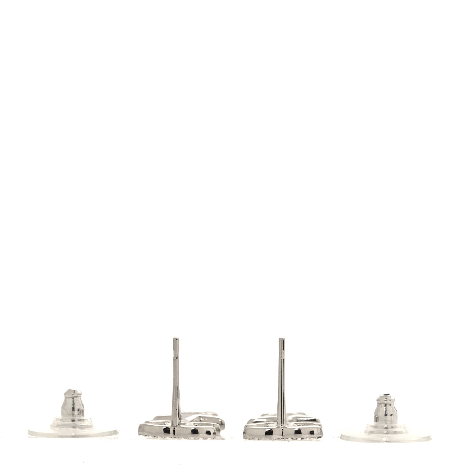 Chanel Crystal CC Star Earrings Silver 3 of 5