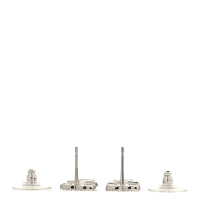 Chanel Crystal CC Star Earrings Silver 3 of 5