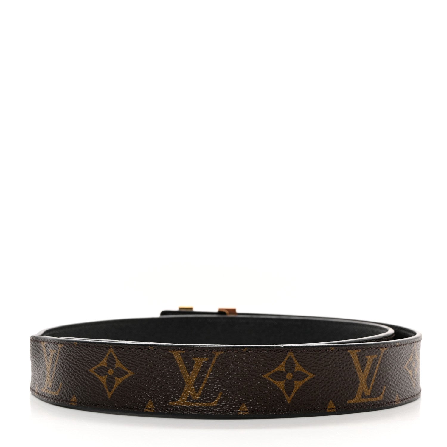 Louis Vuitton Monogram Calfskin 40mm LV Initiales Reversible Belt 80 32 Black 2 of 7