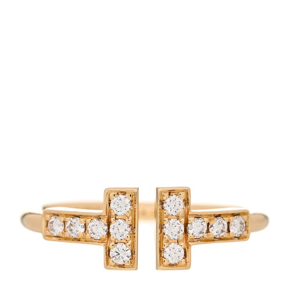 Tiffany 18K Yellow Gold Diamond T Wire Ring 47 4 1 of 6