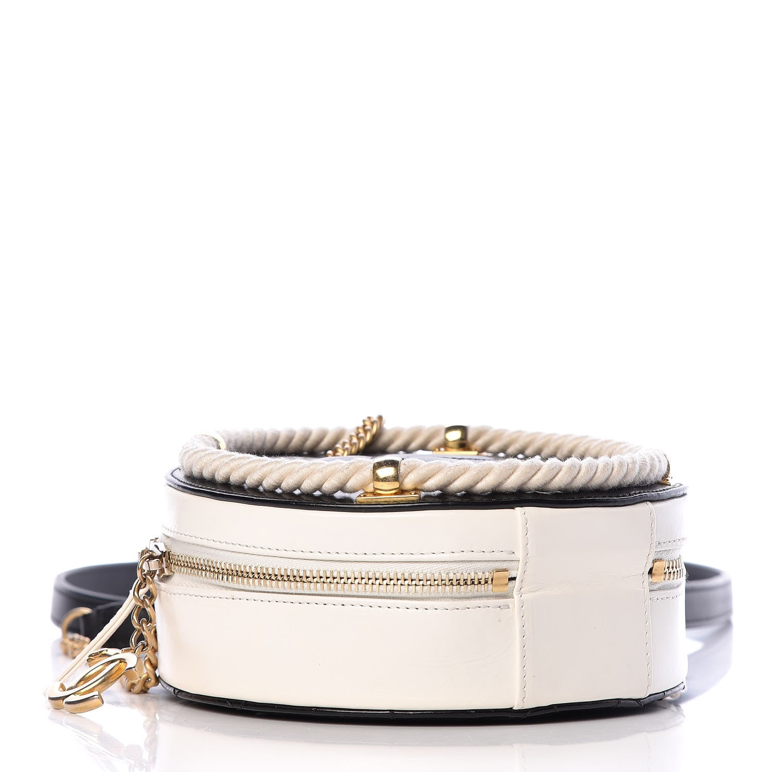 Chanel Crumpled Calfskin Cotton Small En Vogue Round Bag Black 4 of 12