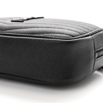Saint Laurent Grain De Poudre Matelasse Monochrome Monogram Mini Lou Camera Bag Black 10 of 12