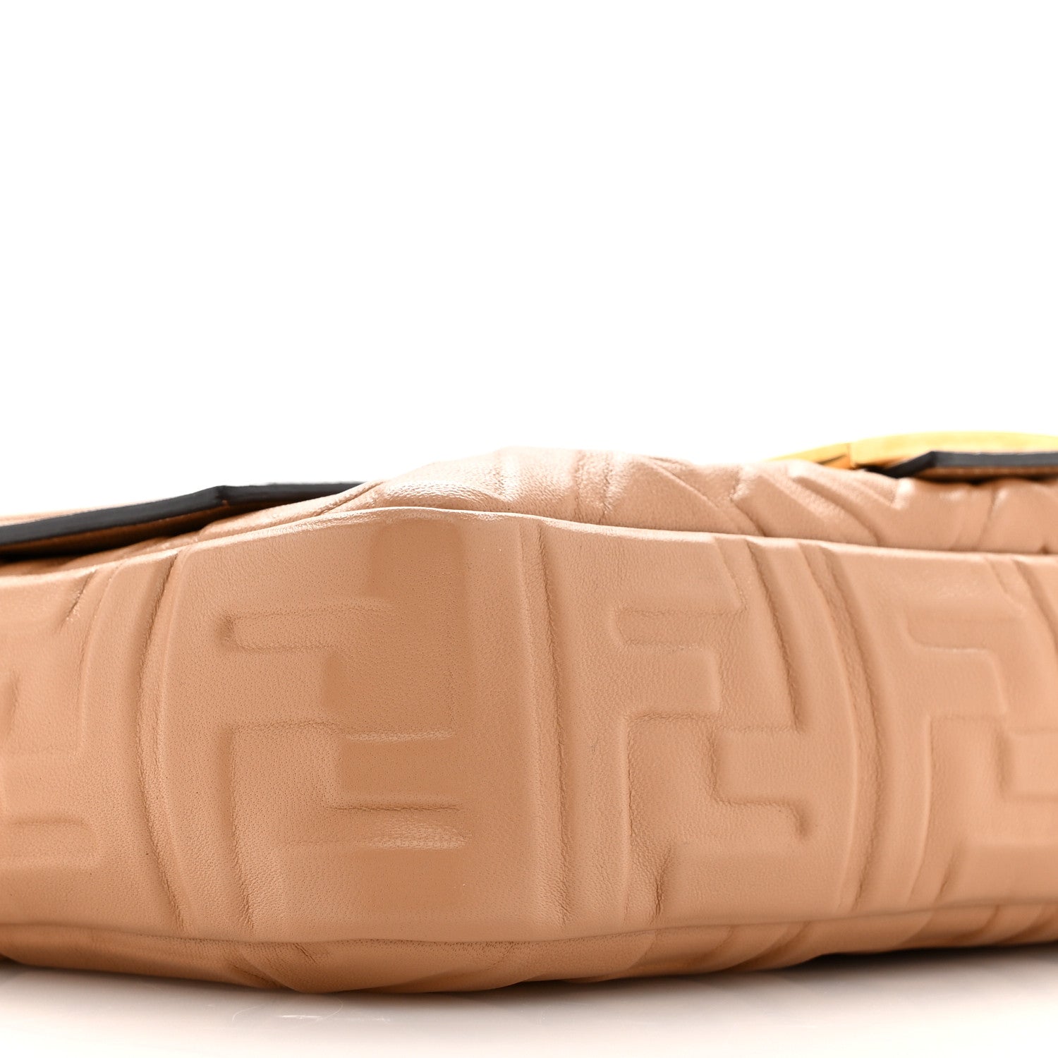 Fendi Nappa FF 1974 Embossed Baguette Miele Scuro 9 of 13