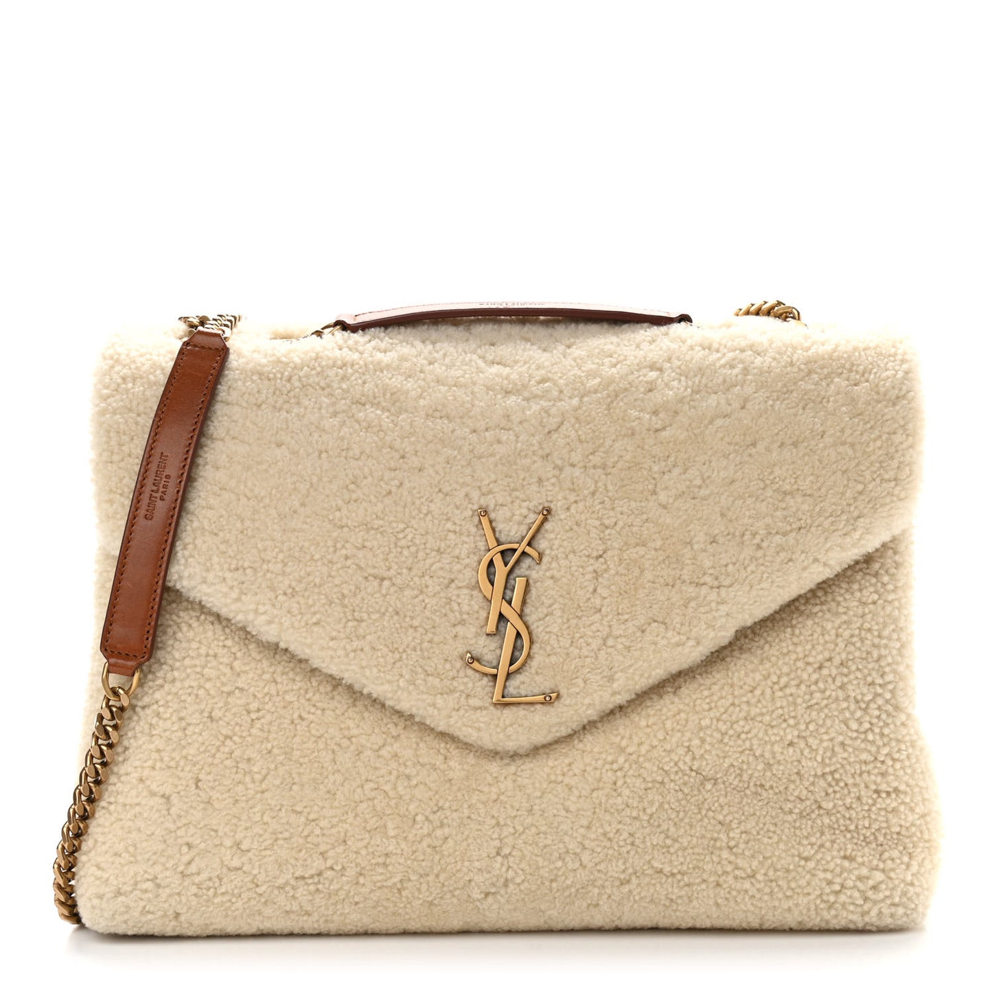 Shearling Medium Loulou Shoulder Bag Natural