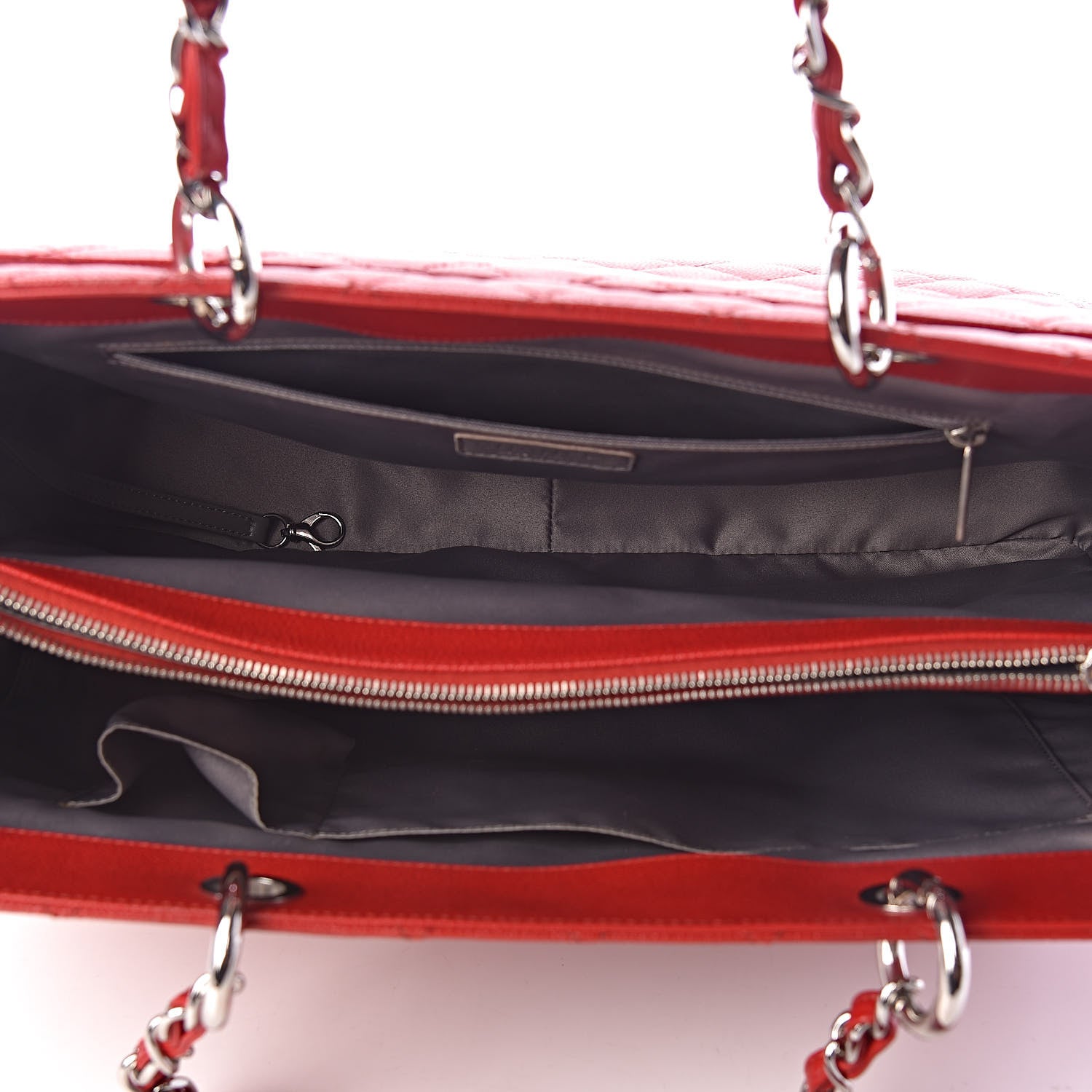 Chanel Caviar Quilted XL Grand Shopping Tote GST Red 5 of 10