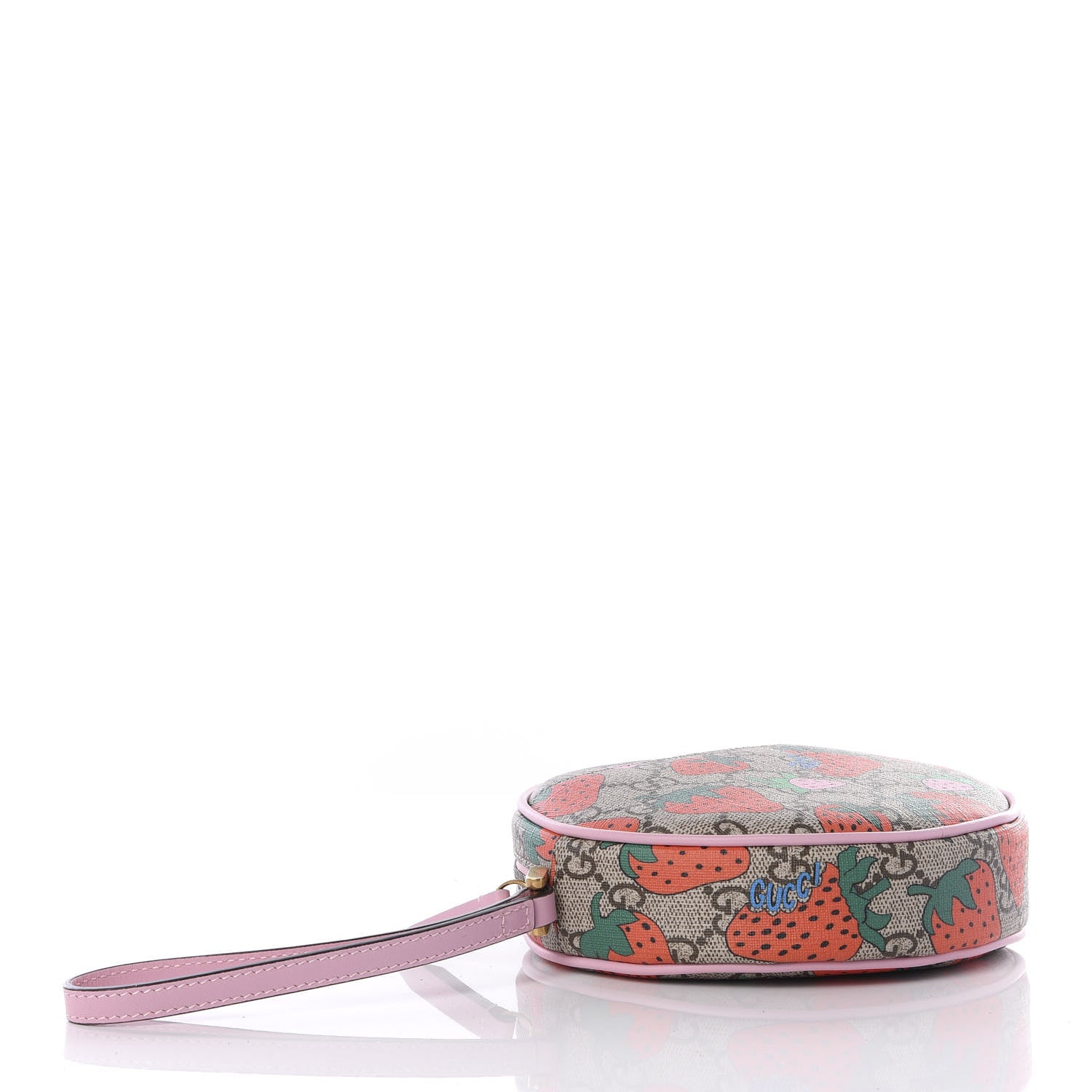 Gucci GG Supreme Monogram Strawberry Round Wrist Wallet 3 of 6