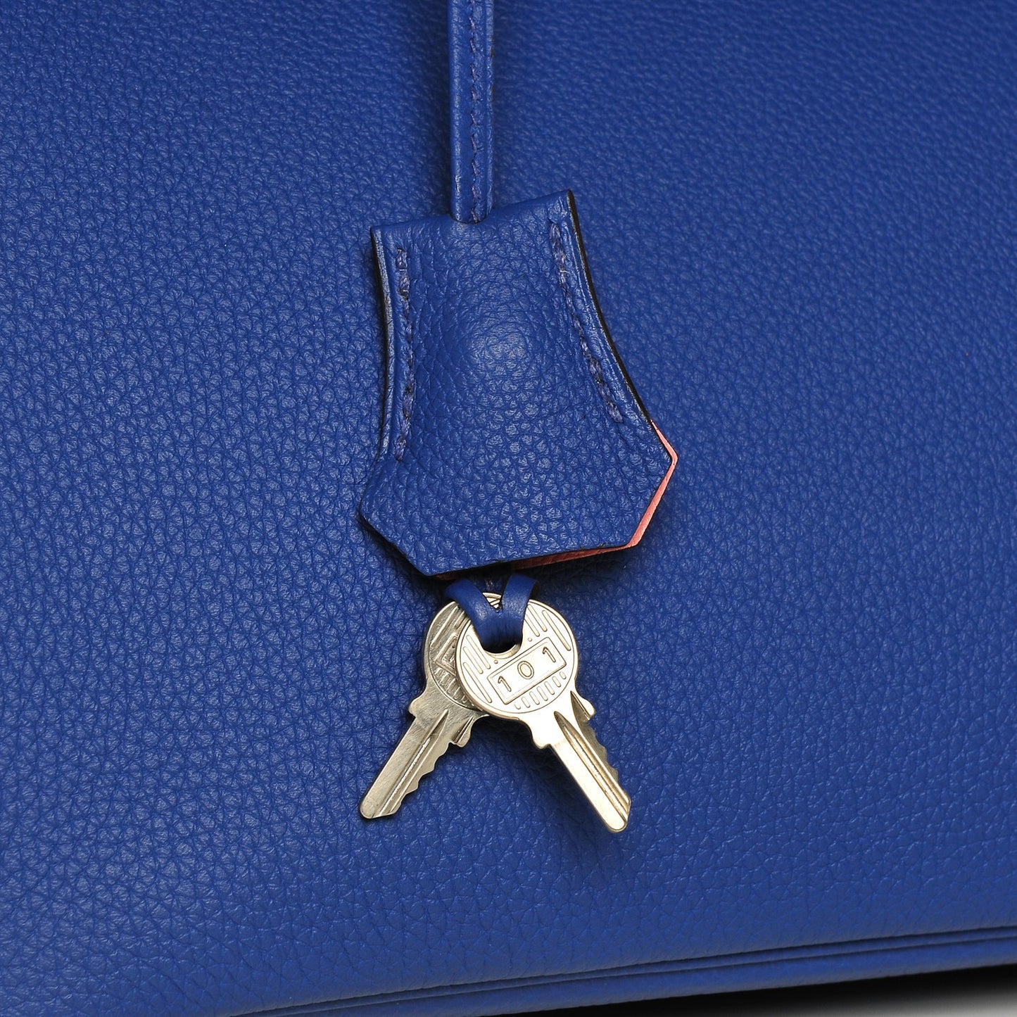 Togo Horseshoe Birkin 30 Bleu Electrique Rose Lipstick