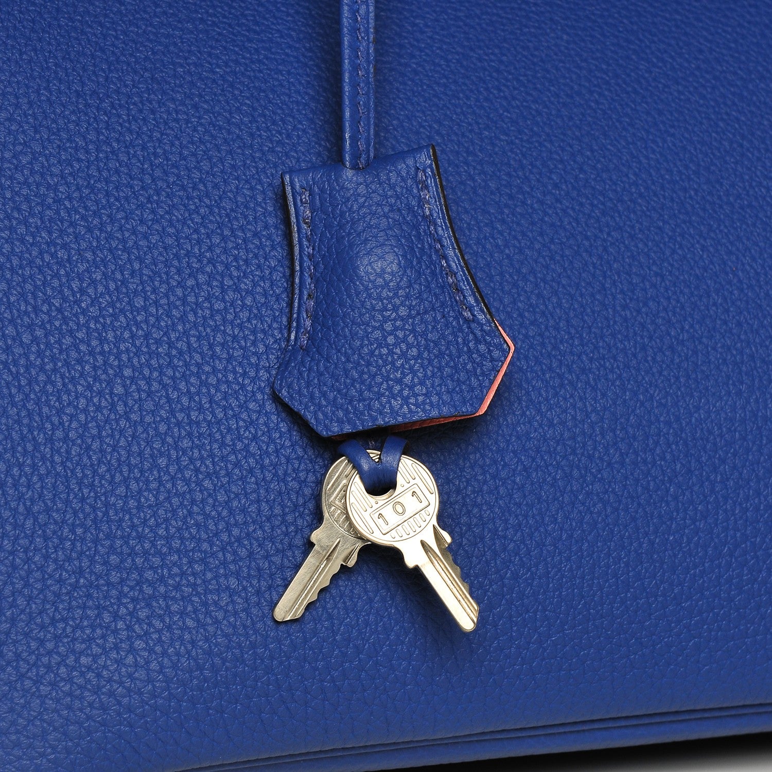 Hermes Togo Horseshoe Birkin 30 Bleu Electrique Rose Lipstick 12 of 29