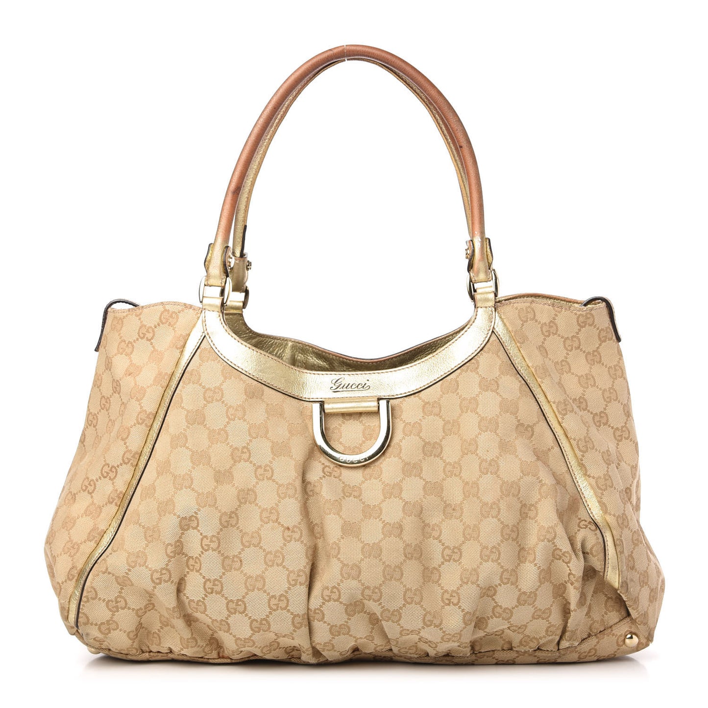 Monogram Large D Gold Hobo Metallic Gold