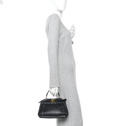 Fendi Nappa Mini Peekaboo Iconic Satchel Black 2 of 12