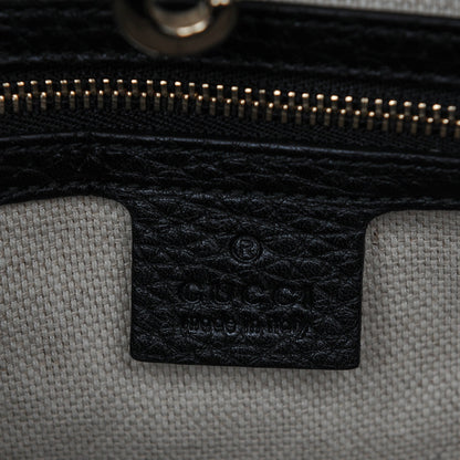 Gucci Pebbled Calfskin Medium Soho Chain Shoulder Bag Black 6 of 6